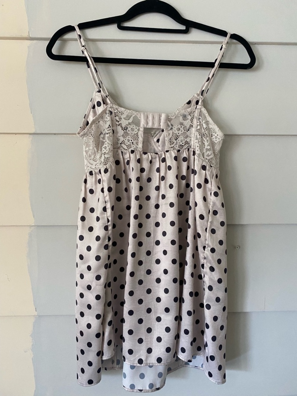 Free People Midnight Muse Mini Babydoll Lace Slip Polka Dot Coquette Boho Chic - Picture 5 of 11